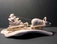Скульптура «Зимушка», 120х180х90 мм, рог лося